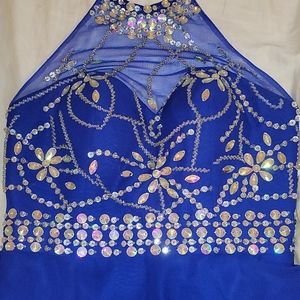 Royal Blue Halter Top Homecoming Dress